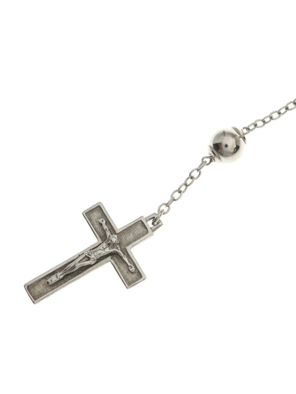 Dolce & Gabbana Rosary Cross Necklace 18k White Gold